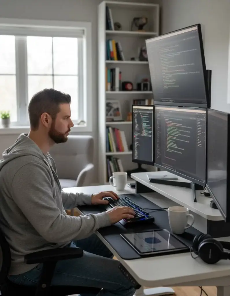 Soluciones Web 365 SL Juan Jesús Santos García trabajando en ordenador