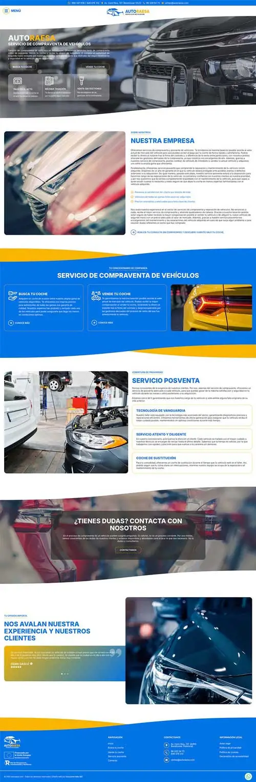 Diseño web para empresa de compra y venta de coches