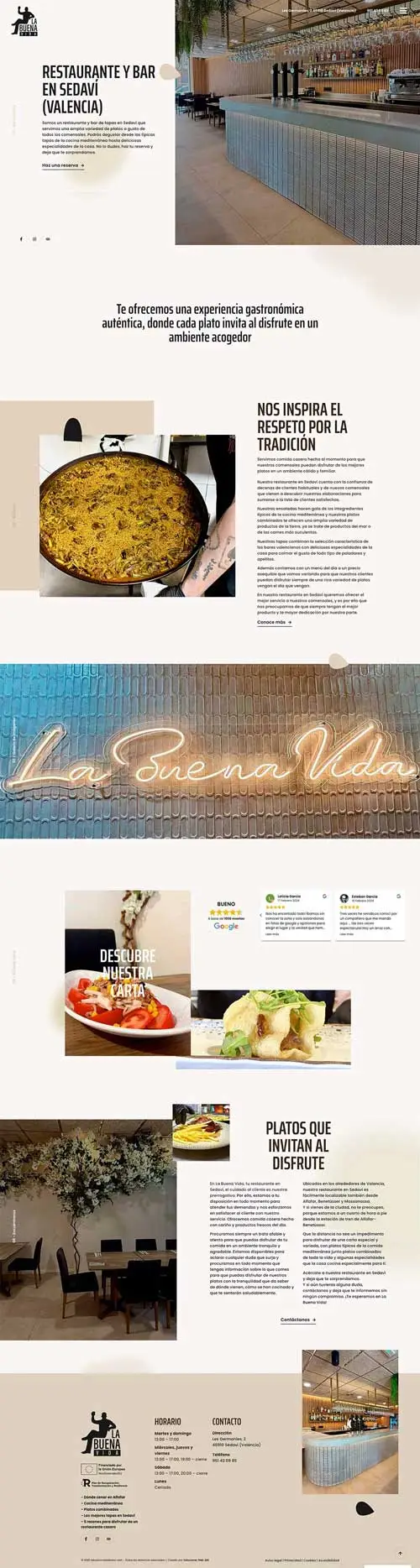 Diseño de página web corporativa para restaurante