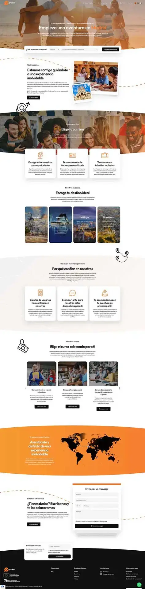 Diseño web corporativo para experiencias