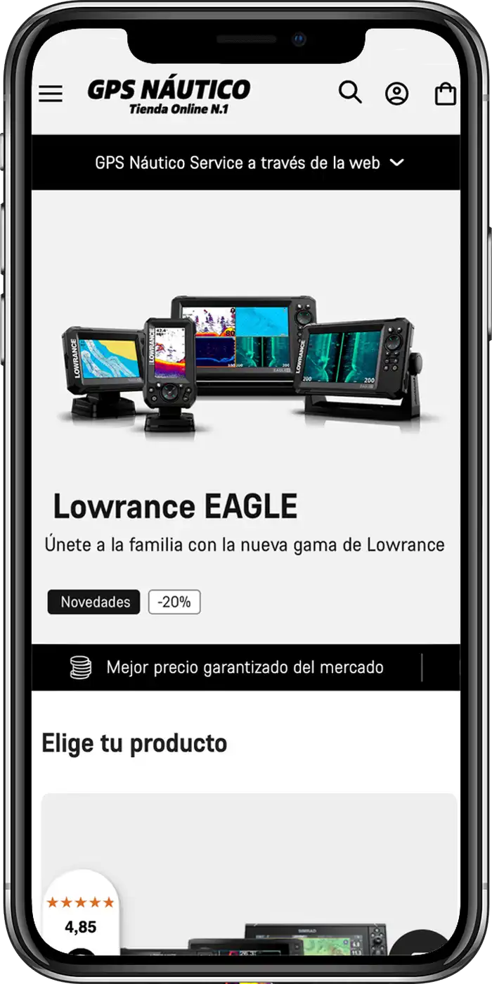 Diseño tienda online electrónica marina en Valencia