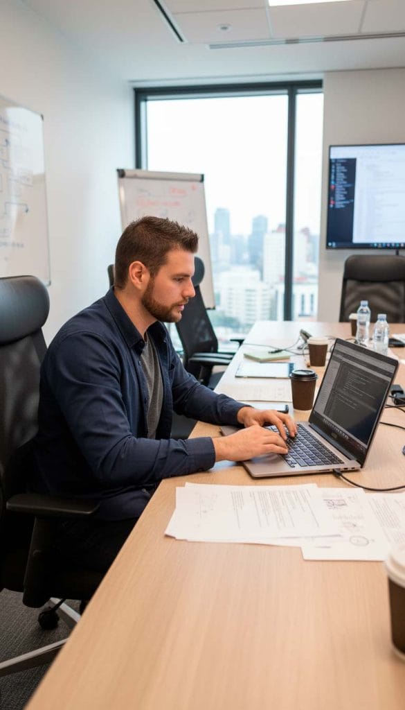 Soluciones Web 365 SL Juan Jesús Santos García trabajando en ordenador